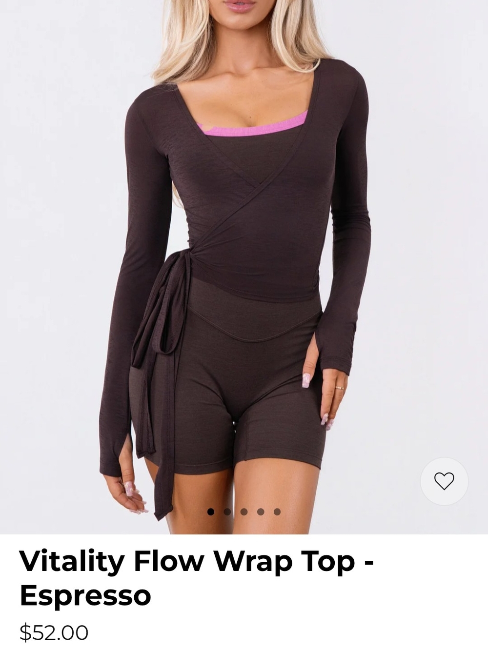 Vitality Flow Wrap Top - Espresso, S